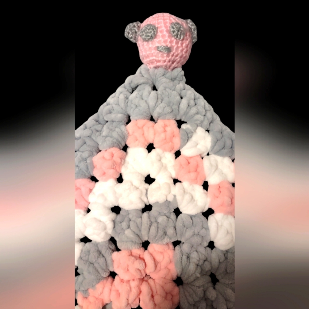 Crochet Blanket Buddy cuddle Bear